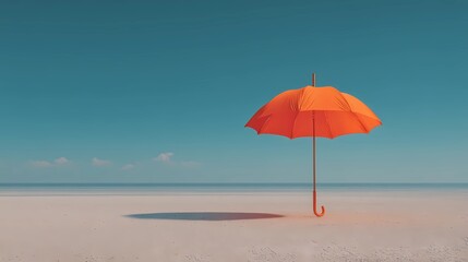 Conceptual image of one umbrella open without context, highlighting abstract design, quiet presence, and visual clarity.