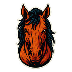 Obraz premium PNG Bold horse head illustration.