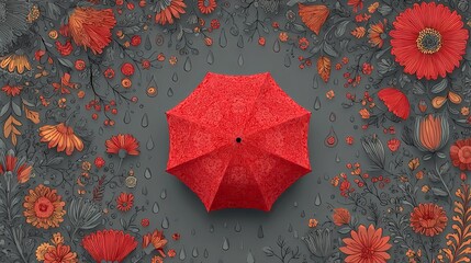 Minimalist composition with a single open umbrella, isolated against a clean background, creating a sense of simplicity and modern elegance.