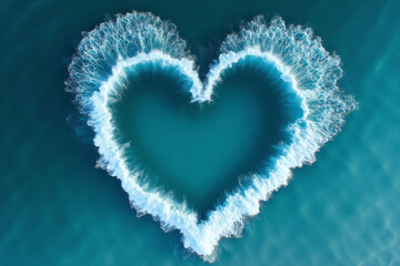 heart shaped wave in the middle of the ocean