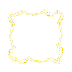 正方形金色の装飾線フレーム　グラフィック素材	