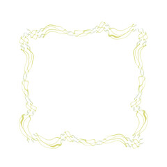正方形緑の装飾線フレーム　グラフィック素材	 