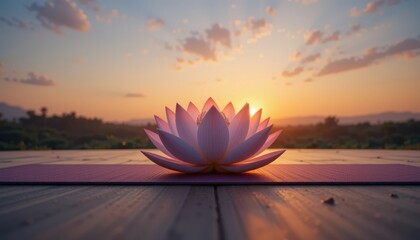 lotus on sunset, yoga mindfullnes flowers