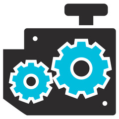 Machine Glyph Blue Grey Icon