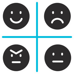 Emotion Glyph Blue Grey Icon
