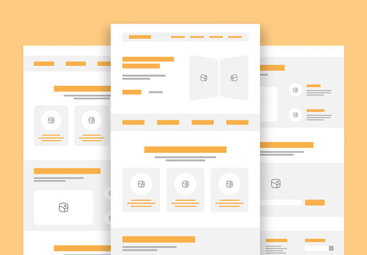 Modern Corporate Website Wireframe Landing Page UI UX Layout