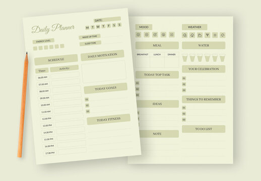 Minimalist Daily Planner Layout