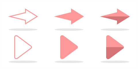 Arrow flat set icon. Colorful arrow symbols. Arrow isolated on white background vector graphic elements.