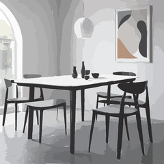 dining room interior with table