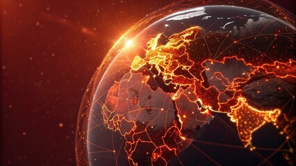 Global network connection over planet Earth. Globalization concept. 3D Rendering,Global network connection covering the earth. 3D illustration. 