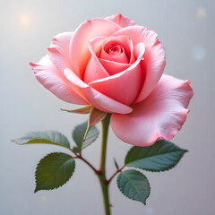 Beautiful pink rose in full bloom high resolution image