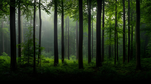 Pixelated Lush Forest Scene With Sunlight Beams