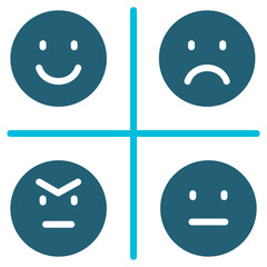 Emotion Glyph Blue Icon