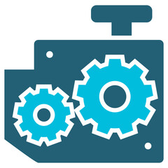 Machine Glyph Blue Icon