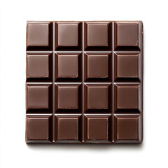 Fototapeta premium Studio shot of a perfectly formed chocolate bar isolated on a white background with a clean and simple aesthetic for various uses