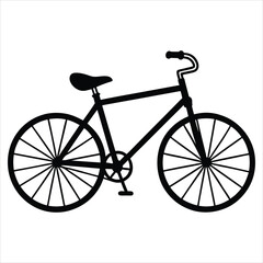 Simple bicycle silhouette isolated on white background