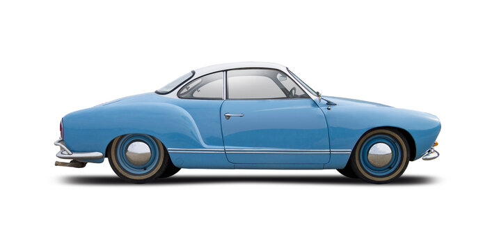 VW Karmann Ghia side view isolated on transparent background. PNG