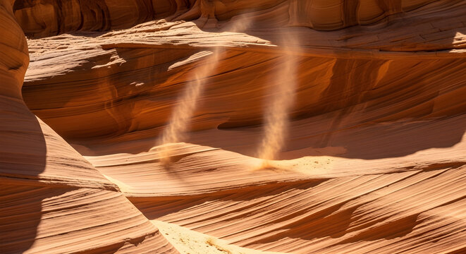 Antelope Canyon Sandfall, Arizona nature landscape