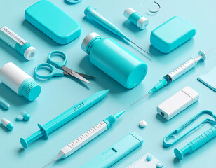 Colorful Isometric Medical Tools &ndash; Stylized 3D Illustration
