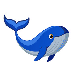 Cute blue whale cartoon vector illustration of a marine animal