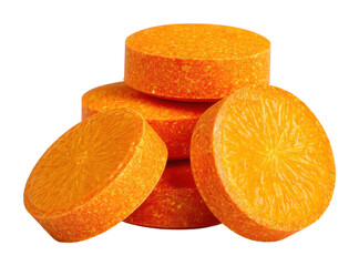 Crafting orange soap bars artisan workshop product bright isolated on transparent background