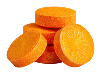 Crafting orange soap bars artisan workshop product bright isolated on transparent background