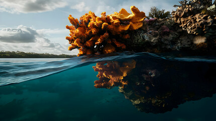 Vibrant Coral Reef Underwater Reflection