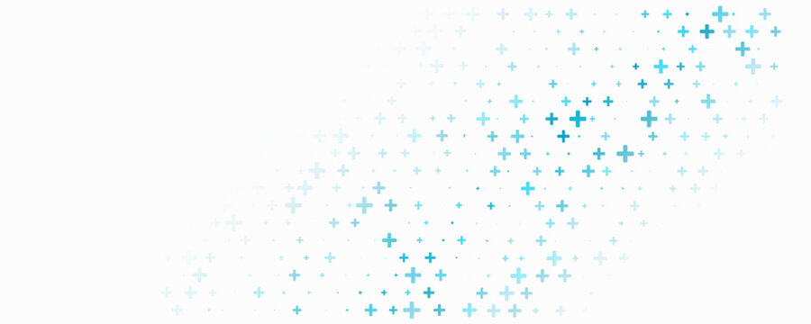 Abastract healthcare medical background. Mathematical random plus symbols pattern. Technology innovation in medicine.