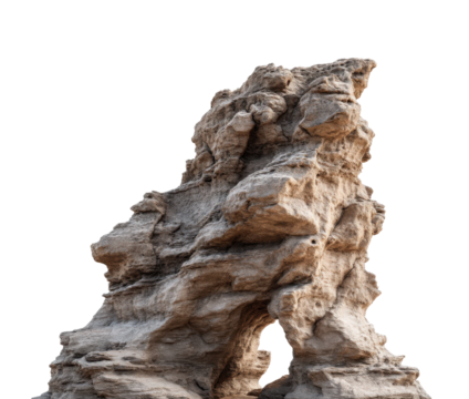 Majestic rock formation nature reserve geology concept exploration isolated on transparent background