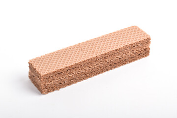 Wafers with chocolate isolated on white background