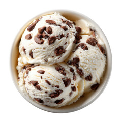 Indulgent chocolate chip ice cream treats dessert shop food cozy environment isolated on transparent background