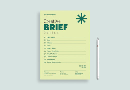 Creative Design Brief Flyer Layout