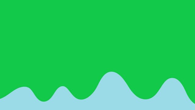 water liquid transitions video animation isolated on green screen background