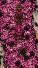 Pink Tower Surrounded By Pink Flowers