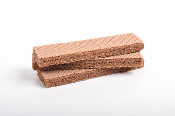 Chocolate wafers isolated on white background