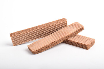 Chocolate wafers isolated on white background