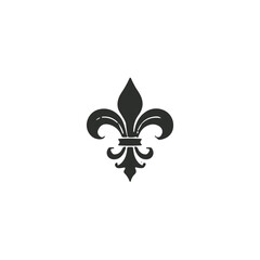 Fleur de lis symbol on white background, for heraldry