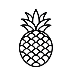 Obraz premium Simple Pineapple Fruit Outline Icon Design A Clean Vector Illustration on a White Background for Various Creative Projects and Applications