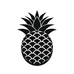 Obraz premium Pineapple Fruit Silhouette Vector Icon Design Simple Clean and Modern Graphic Element on a White Background for Various Creative Projects