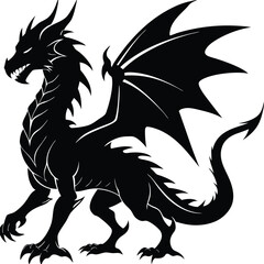 dragon silhouette fantasy creature digital art