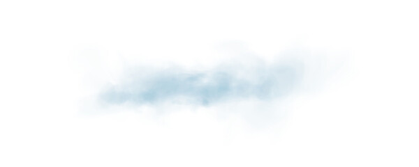 PNG Soft Blue Vapor Cloud with Hazy Fog and Abstract Smoke Effect on Transparent Background
