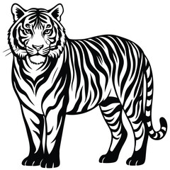 photorealistic tiger hyper detailed digital illustration