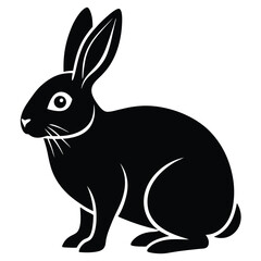 rabbit black and white silhouette minimalist simple