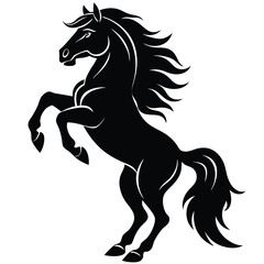 silhouette of a rearing horse powerful composition
