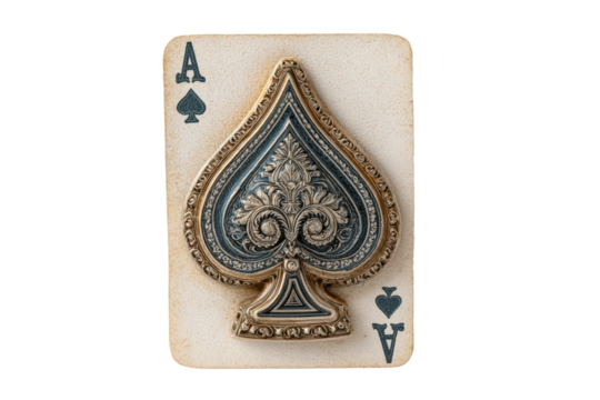 PNG Ornate ace of spades playing card with intricate design