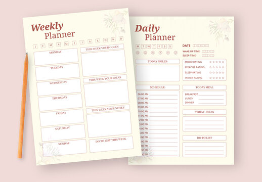 Clean Daily & Weekly Schedule Planner Layout