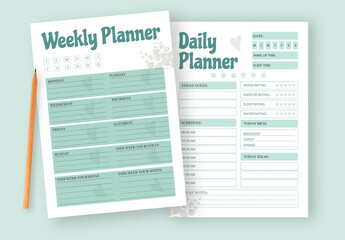 Printable Modern Clean Daily & Weekly Planner Template