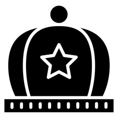 Baby hat icon Flat outline fill black and white