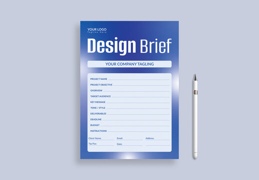 Design Brief Flyer Template for Projects Report