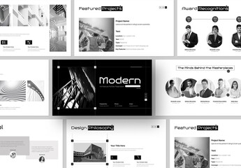 Modern and Minimalist Black Architecture Portfolio Presentation Template